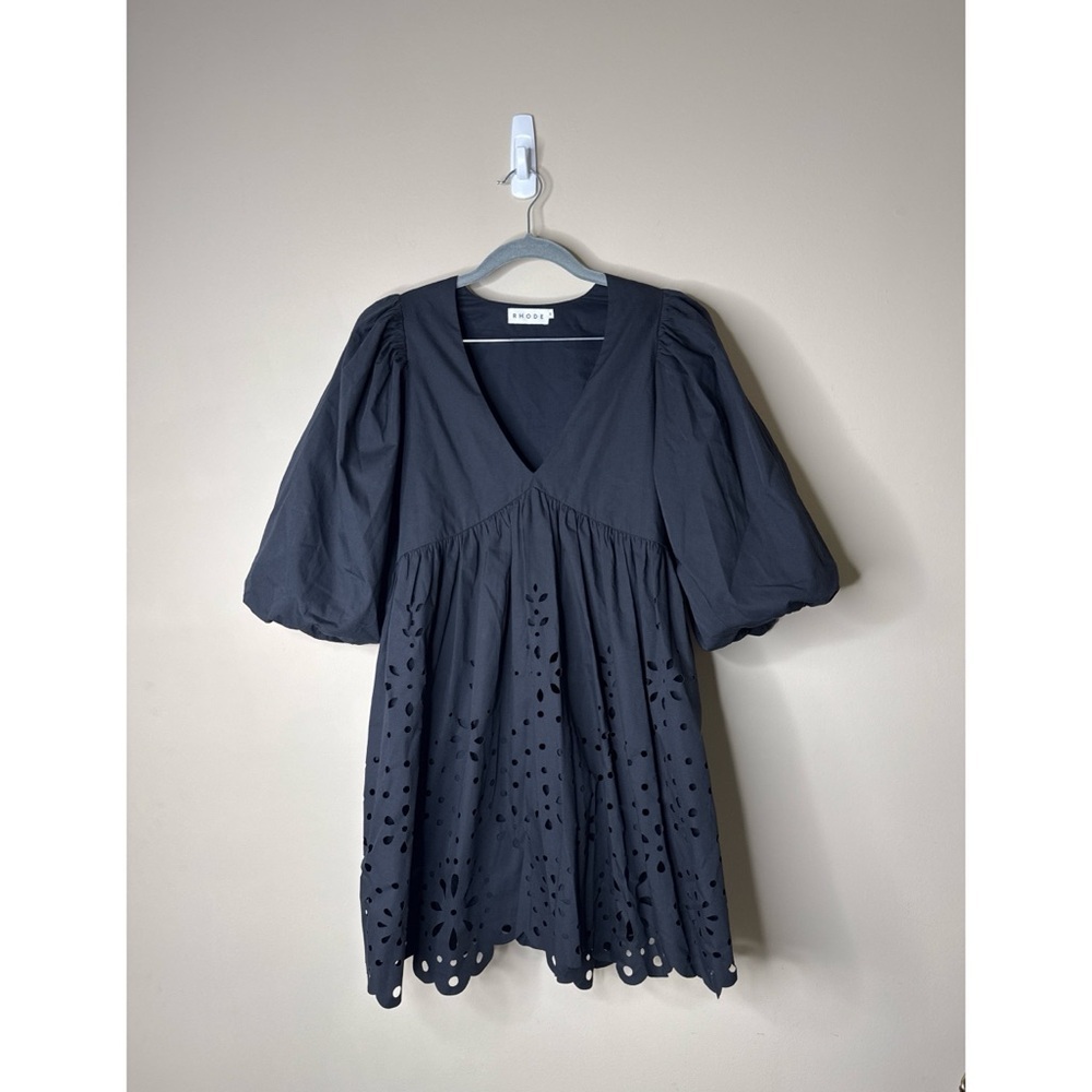 Rhode Black Eyelet Mini Dress Size XS